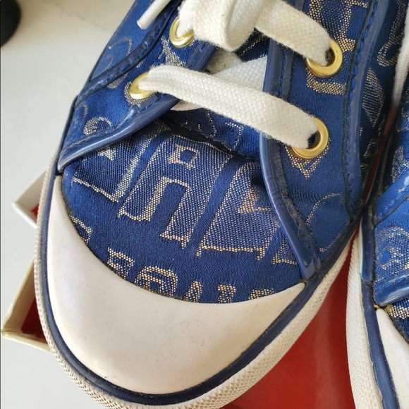 🔥🔥🔥 COACH SHOES 🔥🔥🔥 SIZE 9B, monogram fabric. Blue, sole monogram. - Picture 6 of 7